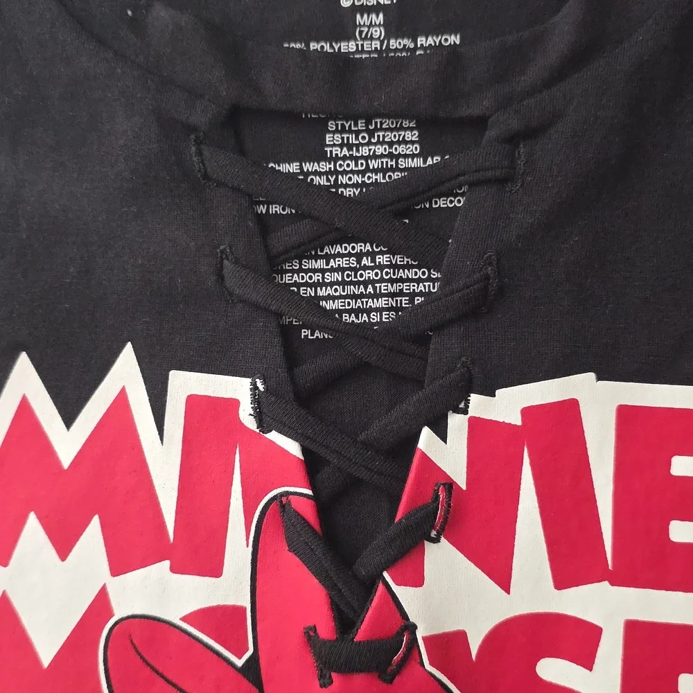 Disney Minnie Mouse Girls Black Tank Top M 7\8 - Picture 7 of 8